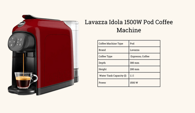 Lavazza Idola 1500W Pod Coffee Machine