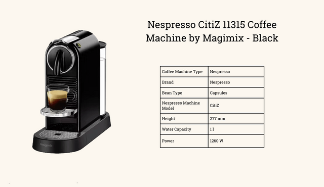 Featured Image - Nespresso CitiZ 11315 Coffee Machine by Magimix - Black
