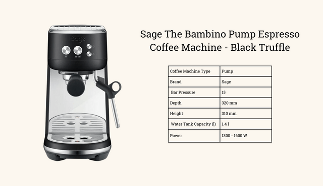 Featured Image - Sage The Bambino Pump Espresso Coffee Machine - Black Truffle