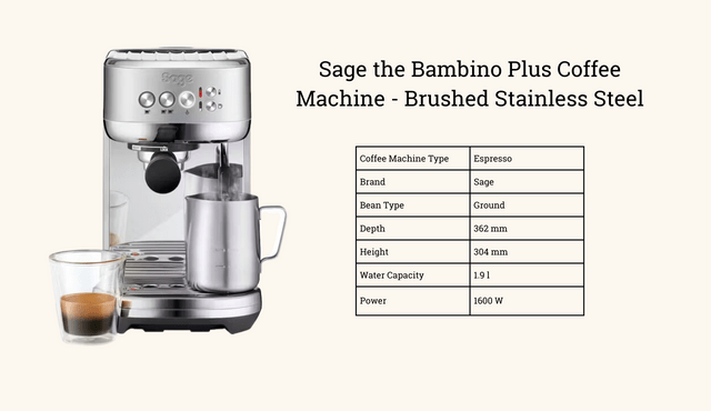 Featured Image - Sage the Bambino Plus Coffee Machine - Brushed Stainless Steel